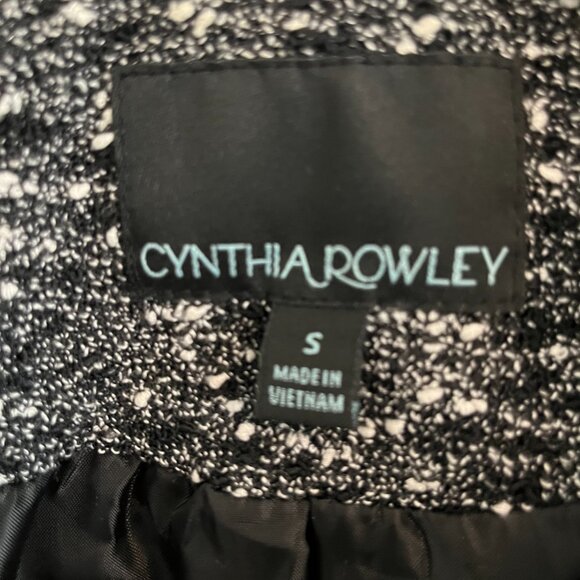 Cynthia Rowley Blazer Swing Jacket Sz Small Grey Tweed Ruffle 3/4 Sleeve - Picture 3 of 7